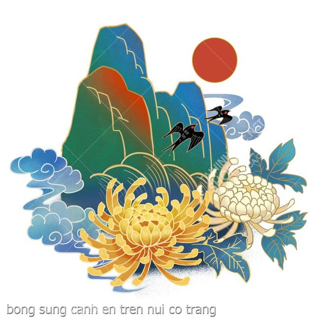 bong sung canh en tren nui co trang